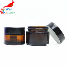 glass cosmetic jar amber glass jar 30 ml with plastic screw cap wholesale GJ-3022A